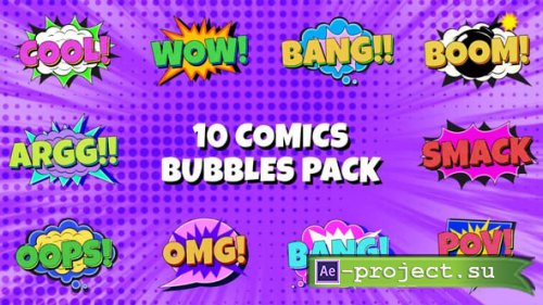 Videohive - Comic Bubbles Pack - 55485932 - Project for After Effects