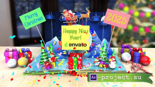 Videohive - Christmas greetings popup book - 55490530 - Project for After Effects