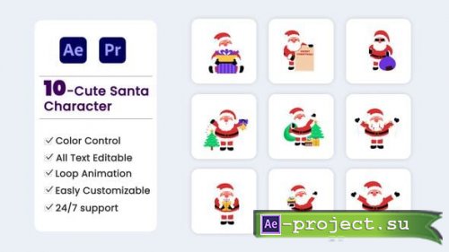 Videohive - Christmas Santa Character Pack - 55490983 - Project for After Effects