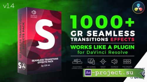 Videohive - GR Seamless Transitions Effects for DaVinci Resolve v 1.4 - 52438114 - DaVinci Resolve Templates