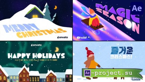 Videohive - Stylish Cartoon Christmas Typography for After Effects - 55532712 - Project for After Effects