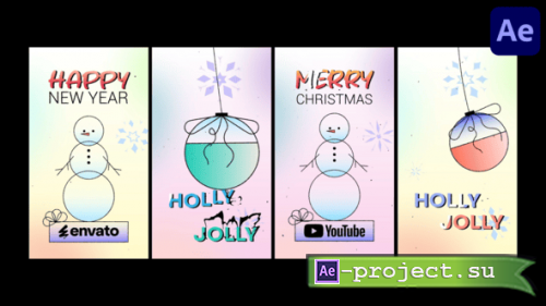 Videohive - Christmas Toy And Snowman Vertical Logo for After Effects - 55577219 - Project for After Effects