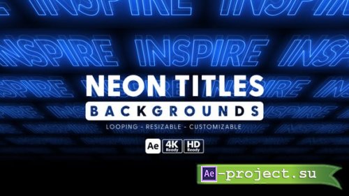 Videohive - Neon Titles Backgrounds - 55580151 - Project for After Effects