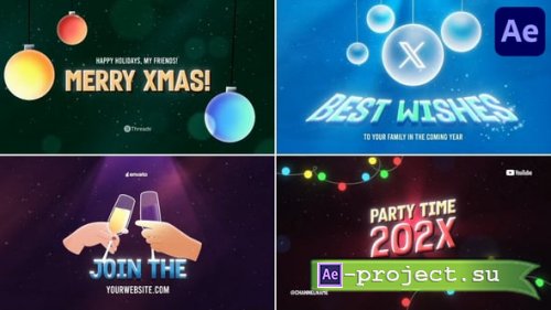 Videohive - Xmas Posters Typography | After Effects - 55633414 - Project for After Effects