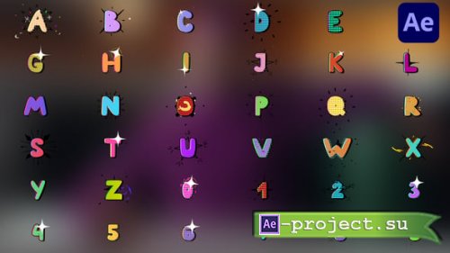 Videohive - Comics Animated Alphabet Typeface for After Effects - 55692965 - Project for After Effects