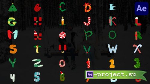 Videohive - Christmas Things Font Alphabet for After Effects - 55672973 - Project for After Effects