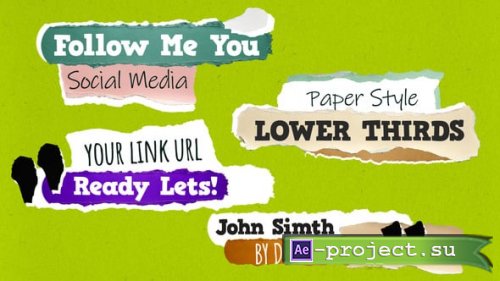 Videohive - Paper Lower Thirds Titles - 55413641 - Project for After Effects