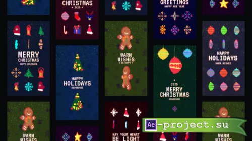  Videohive - Winter Holiday Pixel Stories - 55721581 - Project for After Effects