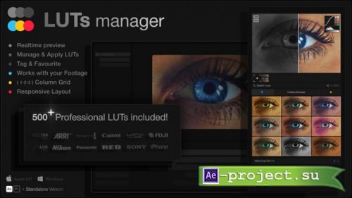 Videohive - LUTs Manager: Real-Time Bulk Previews Tool & 500 LUTs for Effortless Professional Color Grading - 55741724