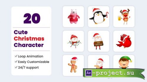 Videohive - Cute Cartoon Christmas Character - 55903582 - Project for After Effects