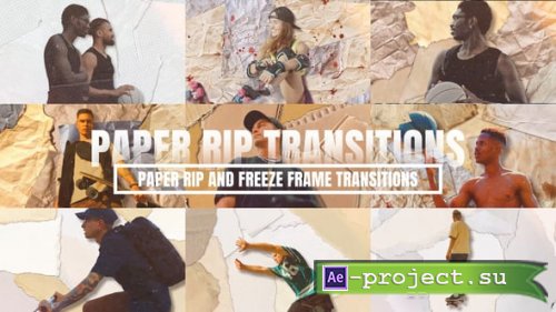 Videohive - Paper Rip and Freeze Frame Transitions - 55901423 - Project for After Effects