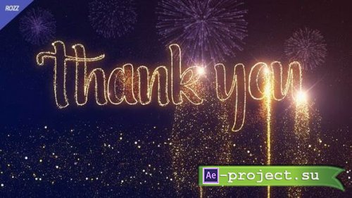 Videohive - Thank You Gold Line Flare Wish Black - 55946617 - Project for After Effects