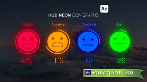 Videohive - HUD Neon Icon Graphs - 55977258 - Project for After Effects