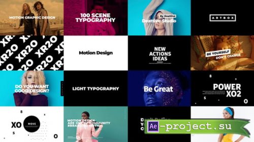 Videohive - 100 Typography Package 2 - 24353617 - Project for After Effects