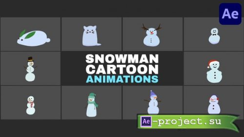 Videohive - Snowman Cartoon Animations for After Effects - 55985516 - Project for After Effects