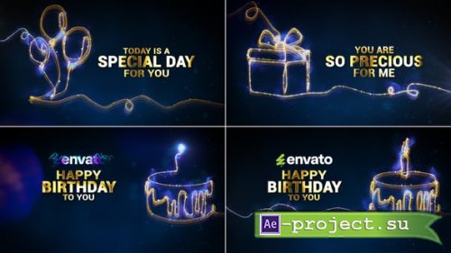 Videohive - Birthday Wishes Intro // Happy Birthday Wishes - 55974297 - Project for After Effects