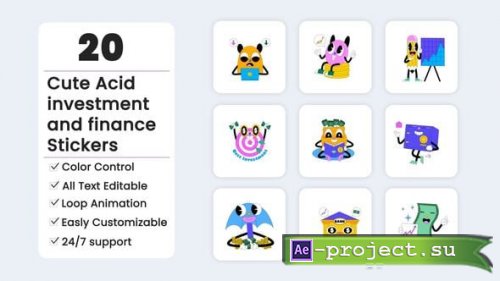 Videohive - Acid Investment And Finance Stickers - 56021963 - Project for After Effects