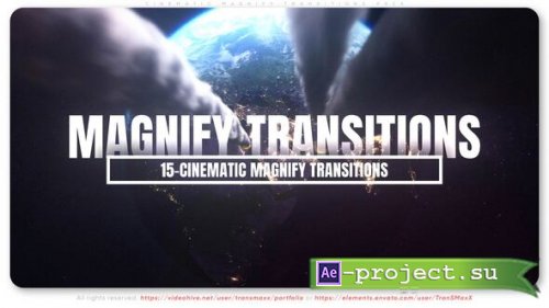 Videohive - Cinematic Magnify Transitions Pack - 56038103 - Project for After Effects