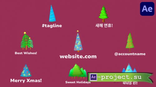 Videohive - Christmas Tree Animations for After Effects - 56033897 - Project for After Effects