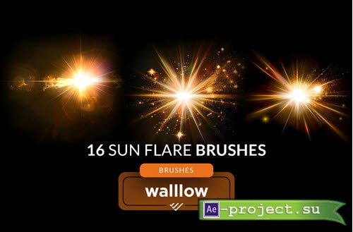 16 Magical sun flare photoshop digital brushes