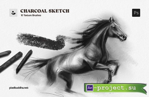 Charcoal Sketch Photoshop Brushes