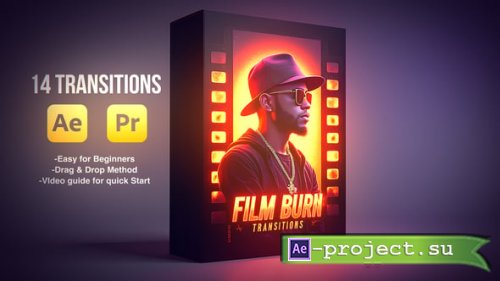 Videohive - Film Burn Transitions - 56036365 - Project for After Effects