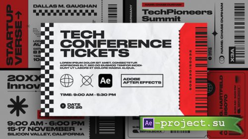 Videohive - Animated Tech Conference Tickets For Ae - 56099092 - Project for After Effects