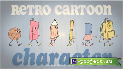 Videohive - Retro Cartoon Character - Back to School - 56056972 - Project for After Effects