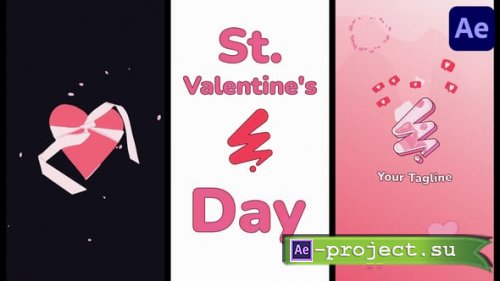 Videohive - St. Valentine's Day Vertical Logo | After Effects - 56098450 - Project for After Effects