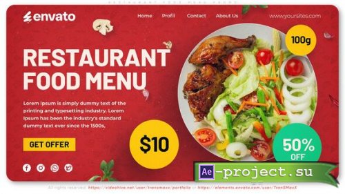 Videohive - Restaurant Food Menu Promo - 56085397 - Project for After Effects