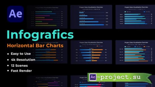 Videohive - Horizontal Bar Charts - 54168804 - Project for After Effects