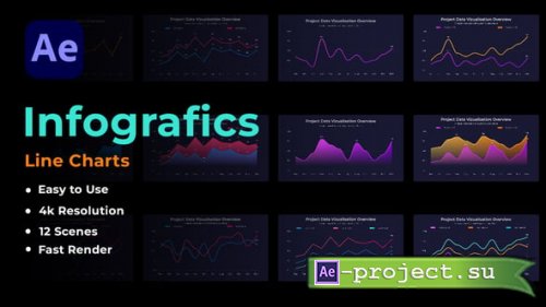 Videohive - Infographics Line Charts - 55438487 - Project for After Effects