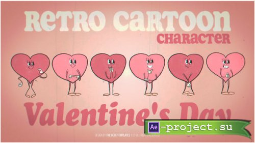 Videohive - Retro Cartoon Character - Valentine's Day - 56113802 - Project for After Effects