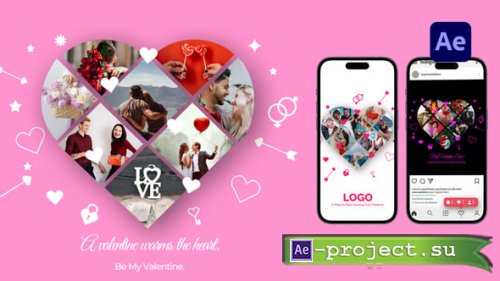 Videohive - Valentine's Day Photo Collage Intro - 56102297 - Project for After Effects