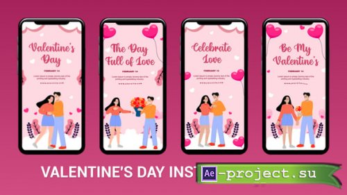 Videohive - Flat 2D Character Valentines day Instagram Story - 56123312 - Project for After Effects