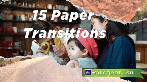 Videohive - 15 Paper Transitions - 56195051 - Project for After Effects