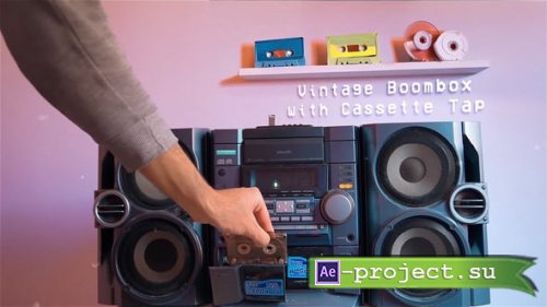 Videohive - Vintage Boombox with Cassette Tape - 56108345 - Project for After Effects