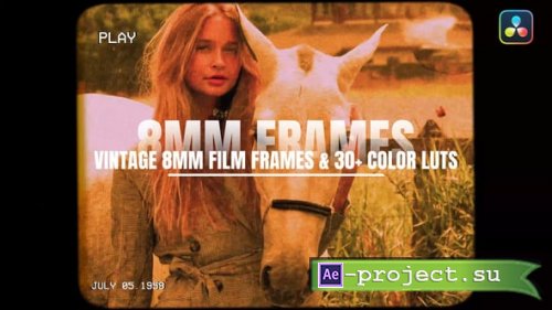 Videohive - Vintage 8MM Film Frames & 30+ Color LUTs For DaVinci Resolve - 56208538