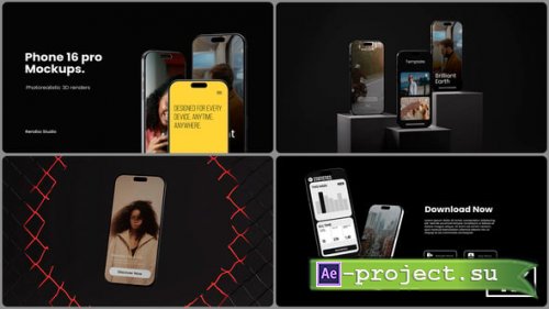 Videohive - Phone 16 Pro Mockups - 56213298 - Project for After Effects