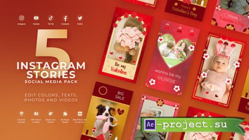 Videohive - Valentines Day Vertical Reels Red Gold - 56320761 - Project for After Effects