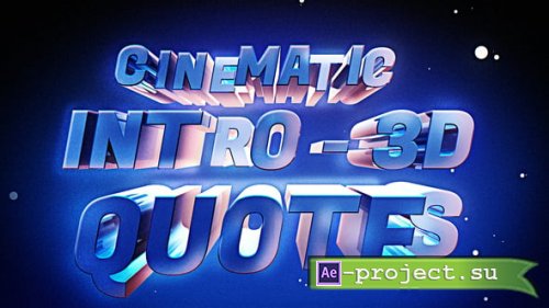Videohive - Cinematic Intro - 3D Quotes - 56418964 - Project for After Effects