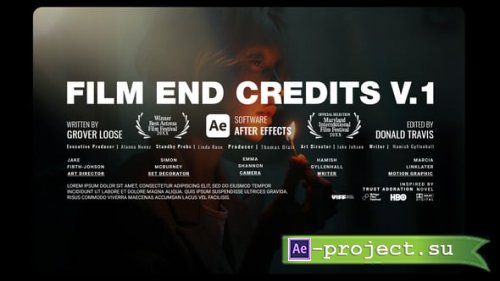 Videohive - Animated Film End Credits V1 For After Effects - 56501904 - Project for After Effects