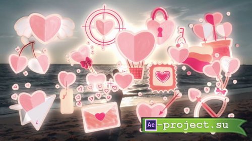 Videohive - Love & Hearts Sticker Collection - 56448571 - DaVinci Resolve Templates