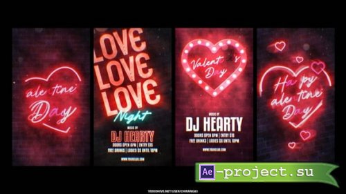 Videohive - Neon Valentine Stories - 56480588 - Project for After Effects