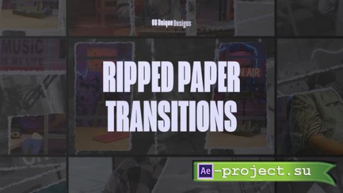 Videohive - Ripped & Paper Transitions - 56490254 - Project for After Effects