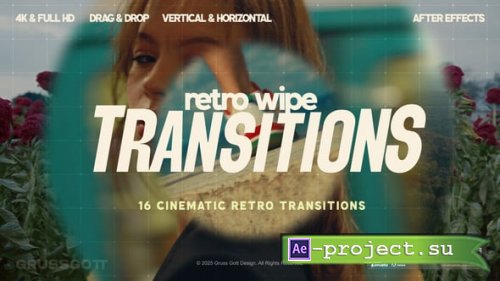 Videohive - Retro Wipe Transitions - 56525894 - Project for After Effects