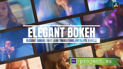 Videohive - Elegant Bokeh Light Leak Transitions Overlays Bundle For DaVinci Resolve - 56602333