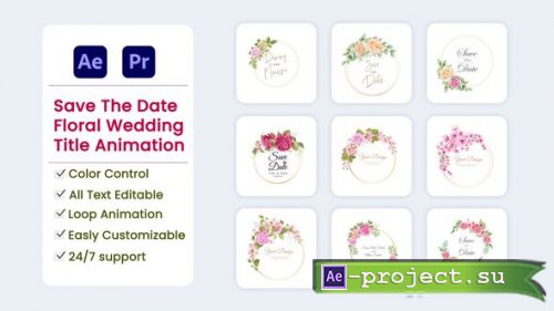 Videohive - Save the Date Floral Wedding Title - 56866652 - Project for After Effects