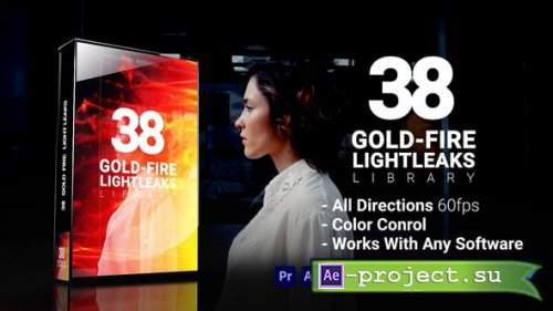 Videohive - 3D Light Leaks - Gold Fire - 56941543 - Project for After Effects