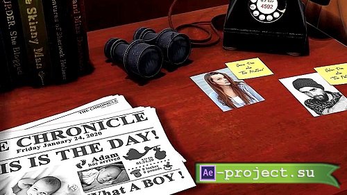 Birth Announcements Detective Movie 402484 - Project for After Effects